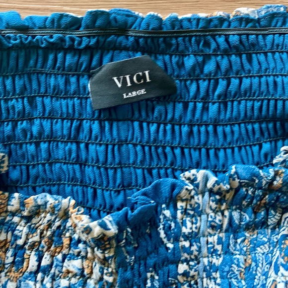 Vici Cornflower Ruched Babydoll Dress - Picture 3 of 5